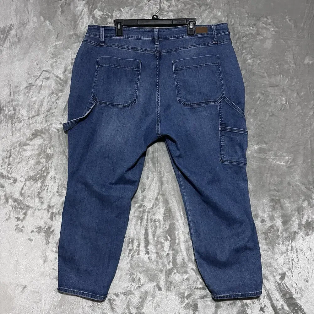 Judy Blue Womens 24W Jeans LOT of 2 Slim Fit Carpenter Blue Skinny Fit Capri Blk - Picture 7 of 16